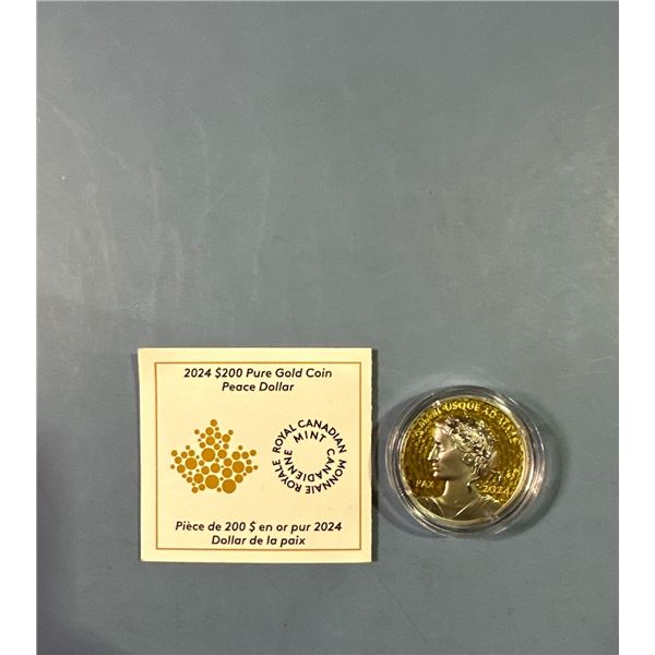 2024 Canada $200 Pure Gold Peace Dollar Coin
