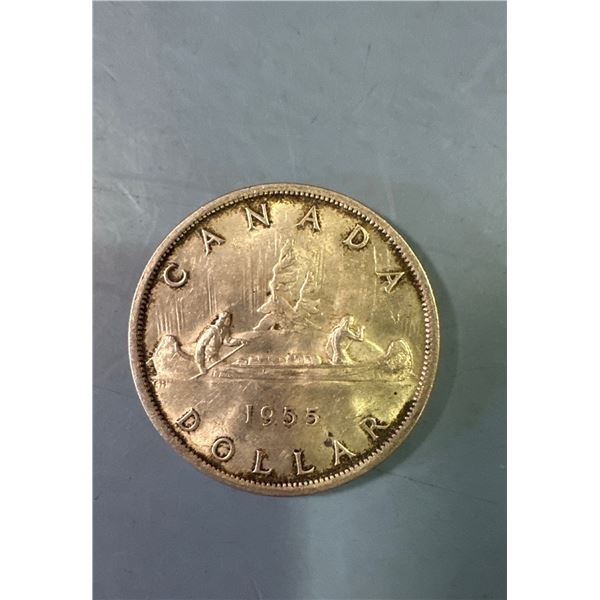 1955 Canadian Voyageur Silver Dollar