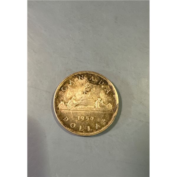 1950 Canadian Voyageur Silver Dollar Coin