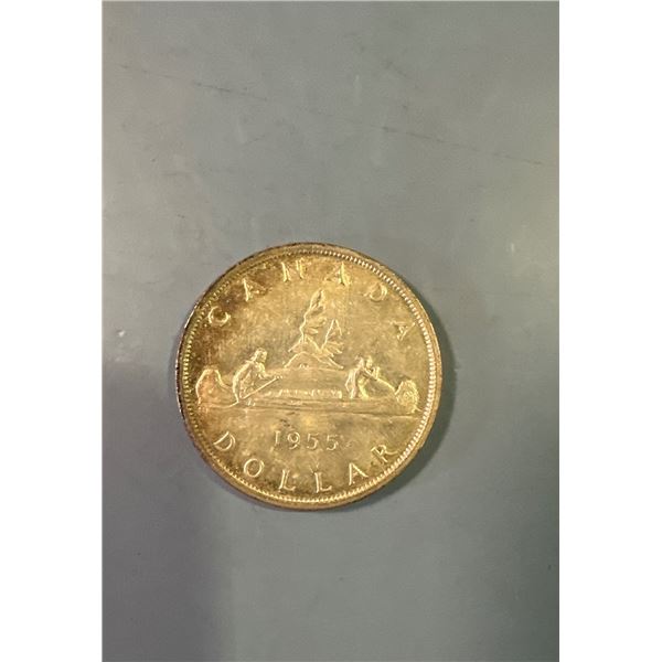1955 Canadian "Voyageur" Silver Dollar Coin