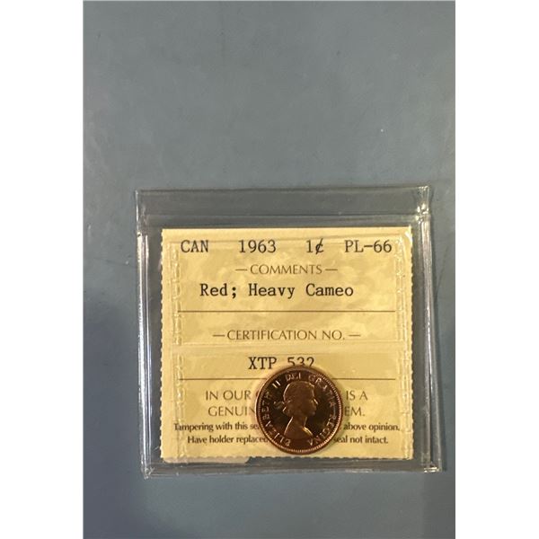 Canada 1963 1 Cent PL-66 Red Heavy Cameo