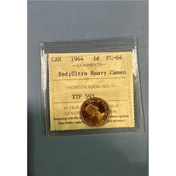 Canada 1964 1 Cent PL-64 Red Ultra Heavy Cameo
