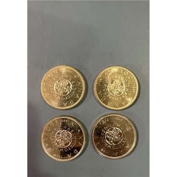 Lot of 4 - 1964 Canadian Silver Dollars