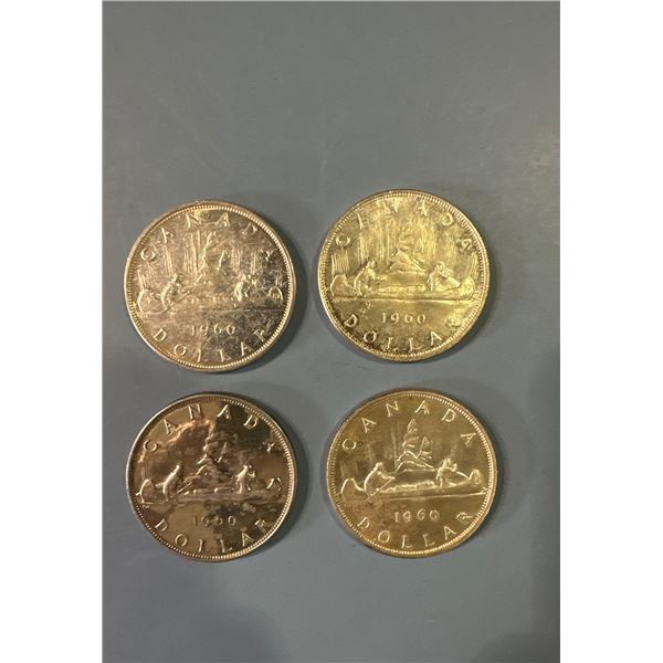 Lot of 4 - 1964 Canada Silver Dollar AU-MS