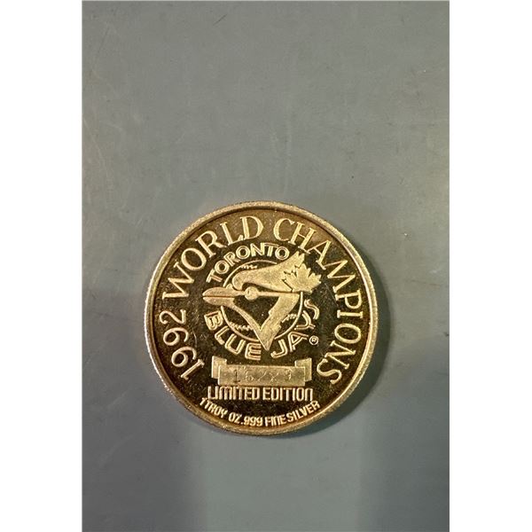 1992 Blue Jays World Champions 1oz Silver Coin