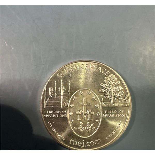 Queen of peace, 2012, 1 ounce silver coin