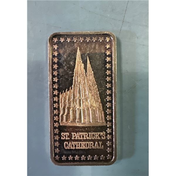St. Patrickâ€™s Cathedral 1 ounce silver bar