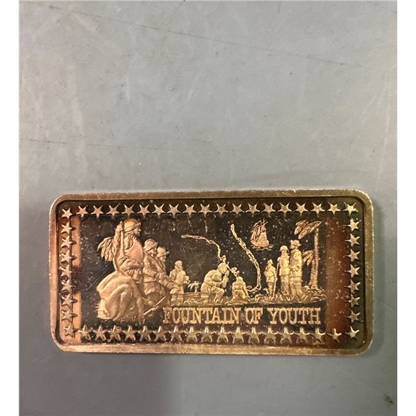 Wonders of America Fountain of Youth 1 OZ Silver Bar