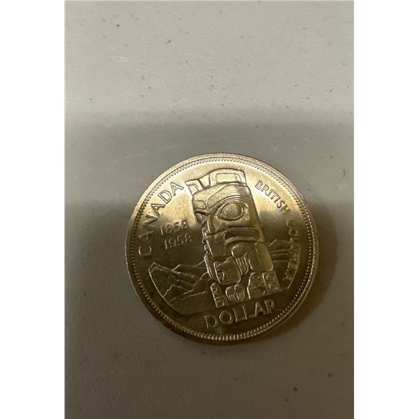 1858-1958 BC Canadian silver dollar