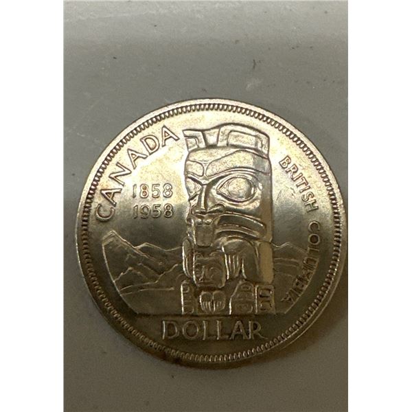1858-1958 BC Canadian silver dollar