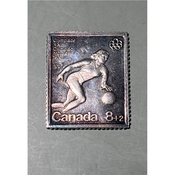 Johnson Matthey & Mallory 1976 Montreal Olympics 0.5oz, 0.999 Fine Silver Stamp