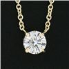 Image 3 : NEW Classic 14k Yellow Gold.58 ctw Round Prong Diamond Solitaire Pendant Necklac