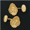 Image 2 : Men's Antique Art Nouveau 14k Gold Detailed Nymph Lady Diamond Accent Cuff Links