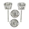 Image 3 : NEW Classic Platinum 1.86 ctw Round Brilliant Cut Diamond Prong Set Stud Earring