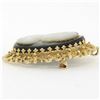 Image 8 : Vintage 14K Gold Carved White on Black Mother of Pearl Cameo Pin Brooch Pendant