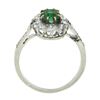 Image 2 : Antique Edwardian French Platinum Emerald & 0.66 ctw Old Cut Diamond Halo Ring