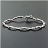 Image 5 : 14K White Gold Wavy Link &.88 ctw Round Brilliant Diamond Station Tennis Bracele