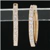 Image 2 : NEW Classic 14k Rose Gold 0.26 ctw Pave Diamond 15.4mm Simple Huggie Hoop Earrin