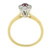 Image 2 : Vintage Jabel 18k Gold 0.40 ctw Round Brilliant Red Ruby w/ Diamond Halo Ring