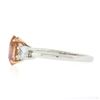 Image 7 : Platinum & 14K Gold AGL Ceylon Orange Sapphire & Diamond 3 Stone Engagement Ring