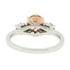 Image 8 : Platinum & 14K Gold AGL Ceylon Orange Sapphire & Diamond 3 Stone Engagement Ring