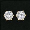 Image 5 : NEW Classic 14k Yellow Gold 0.31 ctw Round 6-Prong Diamond Petite Stud Earrings