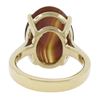 Image 3 : 14k Yellow Gold 18x13mm Oval Cabochon Orange Prong Set Agate Solitaire Ring