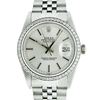 Image 2 : Rolex Mens Stainless Steel Silver Index Diamond Bezel Datejust Wristwatch 36MM