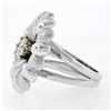 Image 7 : Vintage 18K White Gold.78 ctw Round Brilliant Diamond Large Cocktail Flower Ring