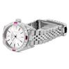 Image 6 : Rolex Ladies Stainless Steel 26MM Silver Index Dial Diamond And Ruby Bezel Date