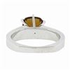 Image 3 : Solid 14K White Gold Cushion Citrine Solitaire & 0.40 ctw Diamond Cocktail Ring