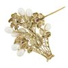 Image 4 : Estate 14k Gold Ruby Emerald Sapphire & Pearl Multi Flower Bouquet Brooch Pin