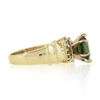Image 6 : 14k Yellow Gold Oval Prong Peridot Tapered Baguette Diamond Side Engagement Ring