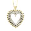 Image 5 : Classic 14K TT Gold 1 ctw Champagne Diamond Open Heart Pendant w/ Chain Necklace