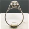 Image 9 : Antique Art Deco Platinum 0.78 ctw Old Mine Cut Diamond Filigree Engagement Ring