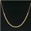 Image 4 : Italian 14k Yellow Gold 16 Fancy Textured Braided Flat Link Chain Necklace