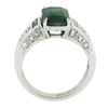 Image 8 : Platinum 3.67 ctw GIA Octagonal Green Emerald w/ Baguette & Round Diamond Ring
