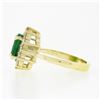 Image 5 : NEW Classic 14k Gold 2.02 ctw Oval Emerald Solitaire w/ Round Diamond Halo Ring