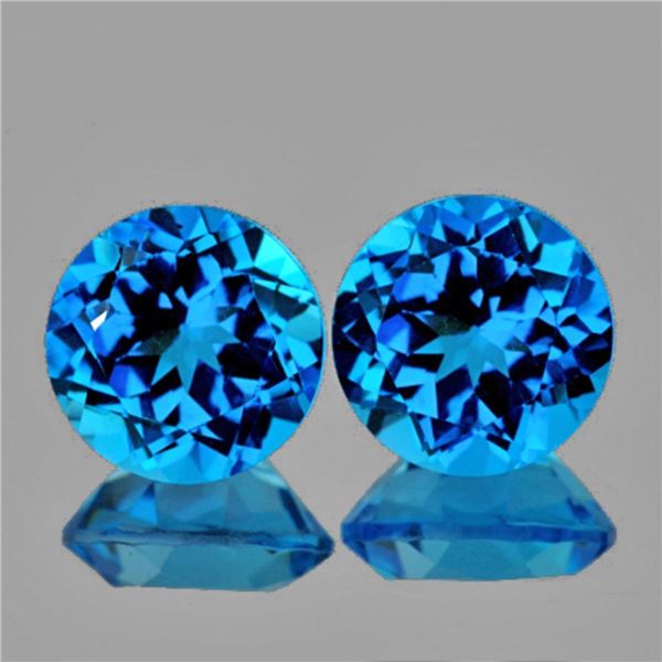 Natural Swiss Blue Topaz Pair {Flawless-VVS1}
