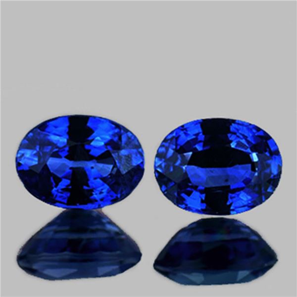 Natural Intense Blue Sapphire Pair  [Flawless-VVS]