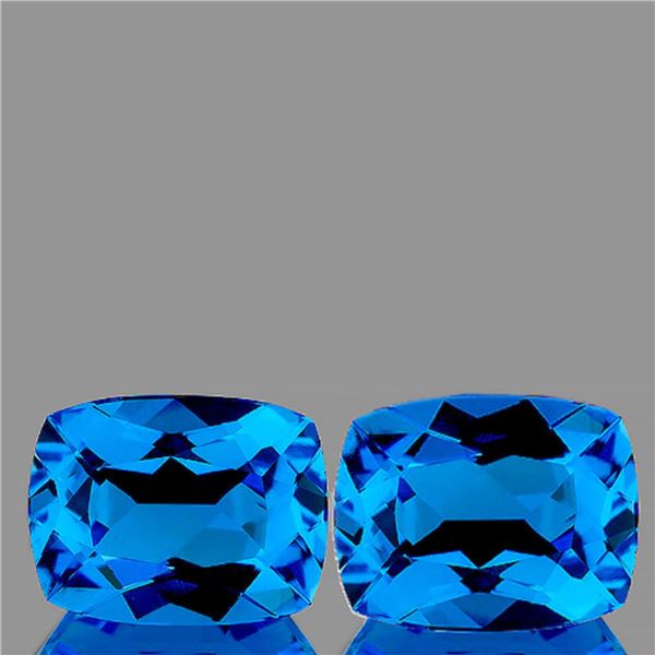 Natural Swiss Blue Topaz Pair [Flawless-VVS]