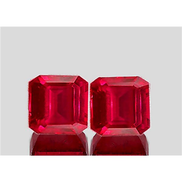Natural Vivid Red Mozambique Ruby Pair  [VS]