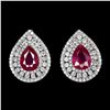 Image 1 : Natural Pigeon Blood Red Ruby Earrings