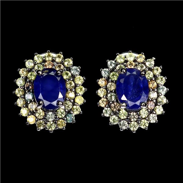 Natural Blue Sapphire Earrings