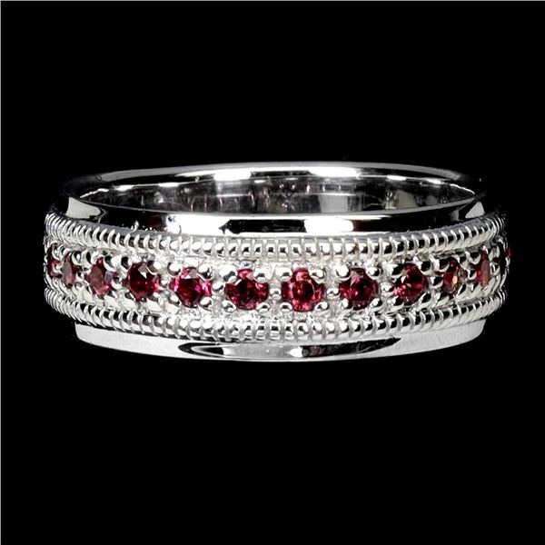 Natural Rhodolite Garnet Eternity Ring