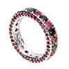 Image 1 : Natural Tourmaline Rhodolite Garnet Eternity Ring
