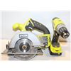 Image 1 : RYOBI CIRCULAR SAW/DRILL 1 BATTERY