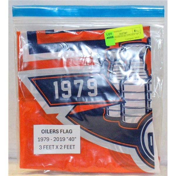 FLAG - OILERS FLAG 1979-2019 "40", 3 FT X 2 FT
