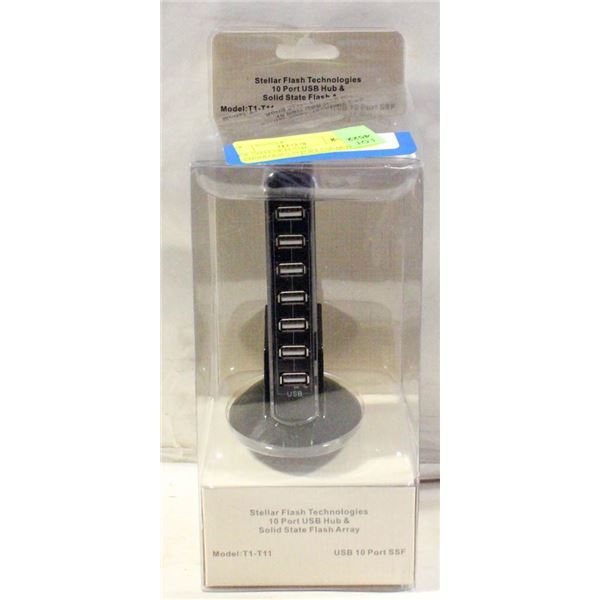 NEW STELLAR FLASH TECHNOLOGIES 10 PORT USB HUB