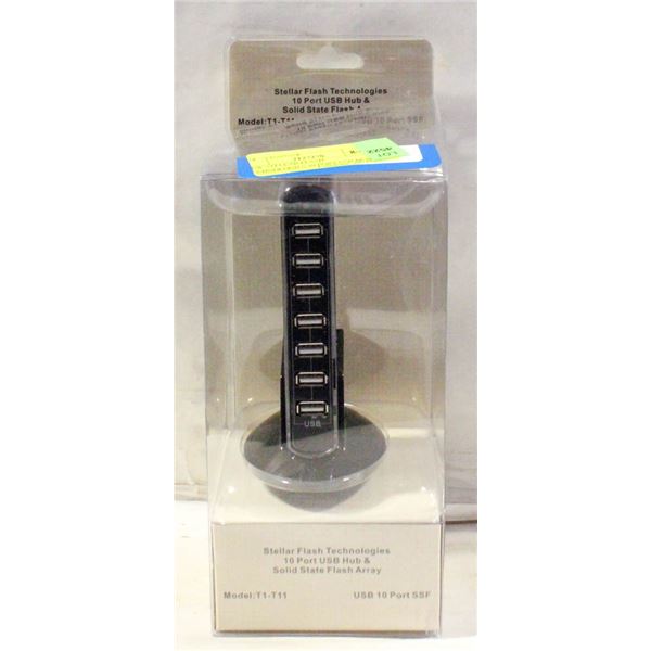 NEW STELLAR FLASH TECHNOLOGIES 10 PORT USB HUB